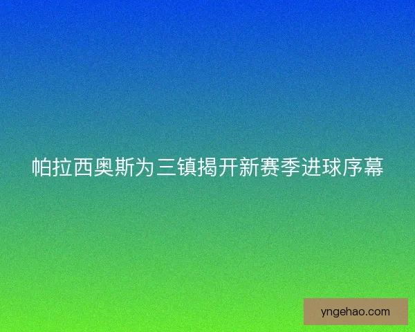帕拉西奥斯为三镇揭开新赛季进球序幕